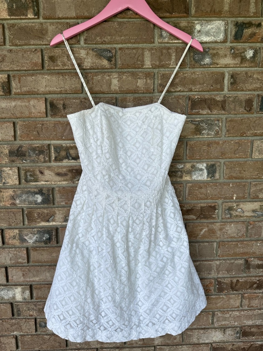 Lilly Pulitzer Womens Caitlin Strapless Lace Dress Ivory Zip Back, Size 2